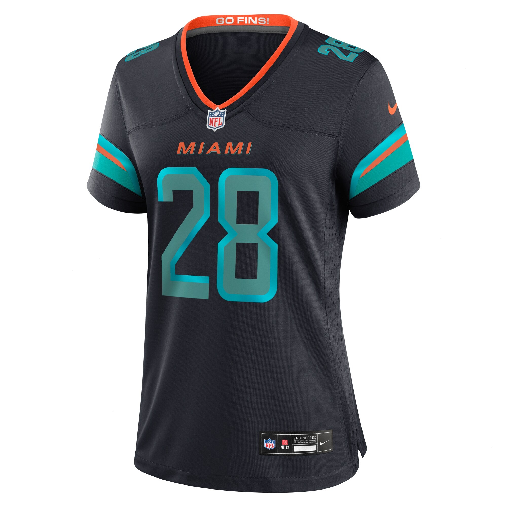 Women's Miami Dolphins De'Von Achane Nike Pitch Blue 2025 Rivalries Collection Game Jersey