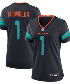 Women's Miami Dolphins Tua Tagovailoa Nike Pitch Blue 2025 Rivalries Collection Game Jersey