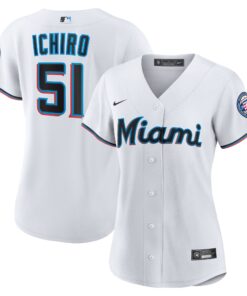 Women's Miami Marlins Ichiro Suzuki Nike White 2025 Baseball Hall of Fame Replica Jersey