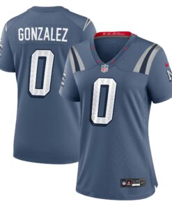 Women's New England Patriots Christian Gonzalez Nike Storm Blue 2025 Rivalries Collection Game Jersey