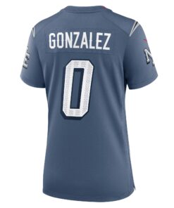 Women's New England Patriots Christian Gonzalez Nike Storm Blue 2025 Rivalries Collection Game Jersey
