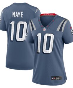 Women's New England Patriots Drake Maye Nike Storm Blue 2025 Rivalries Collection Game Jersey