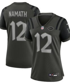 Women's New York Jets Joe Namath Nike Gotham Green 2025 Rivalries Collection Retired Player Game Jersey