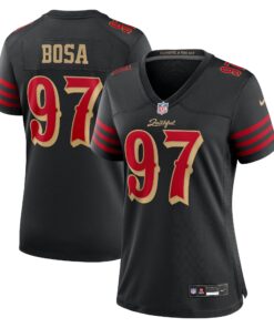 Women's San Francisco 49ers Nick Bosa Nike Black 2025 Rivalries Collection Game Jersey