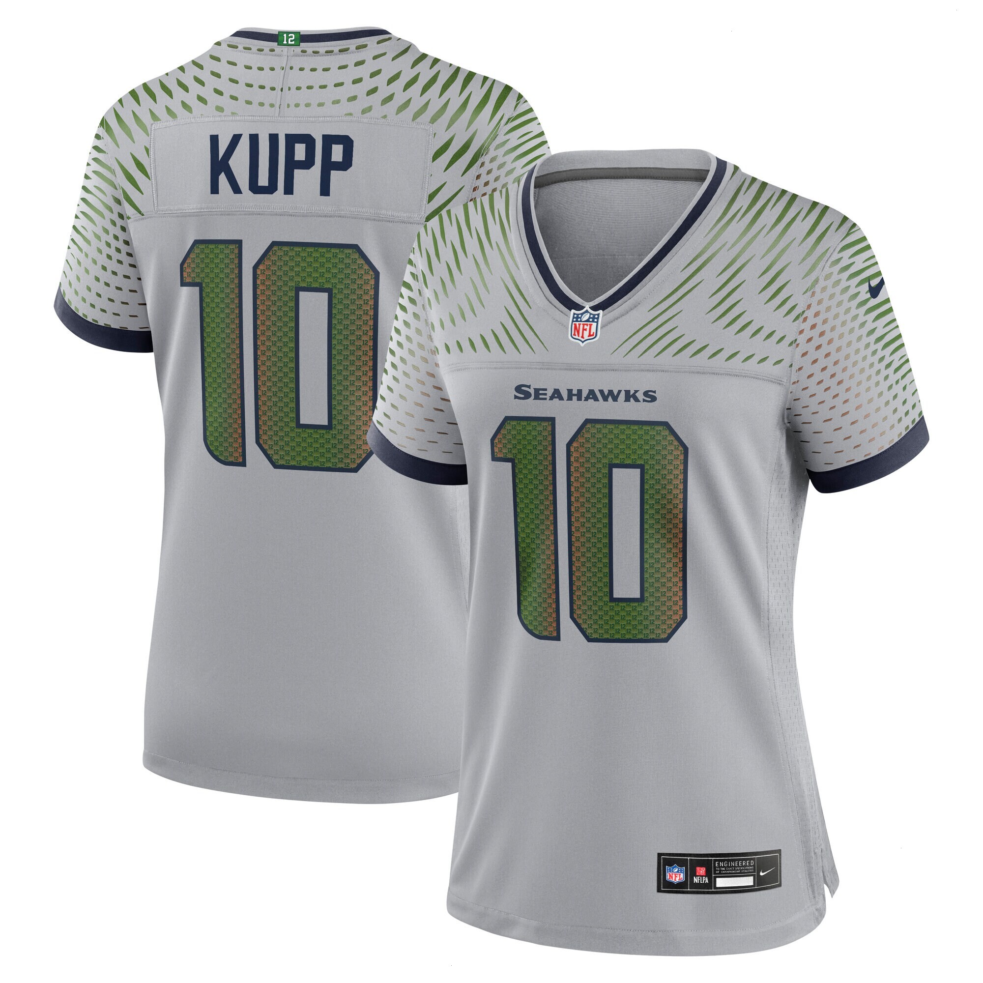 Women's Seattle Seahawks Cooper Kupp Nike Wolf Gray 2025 Rivalries Collection Game Jersey