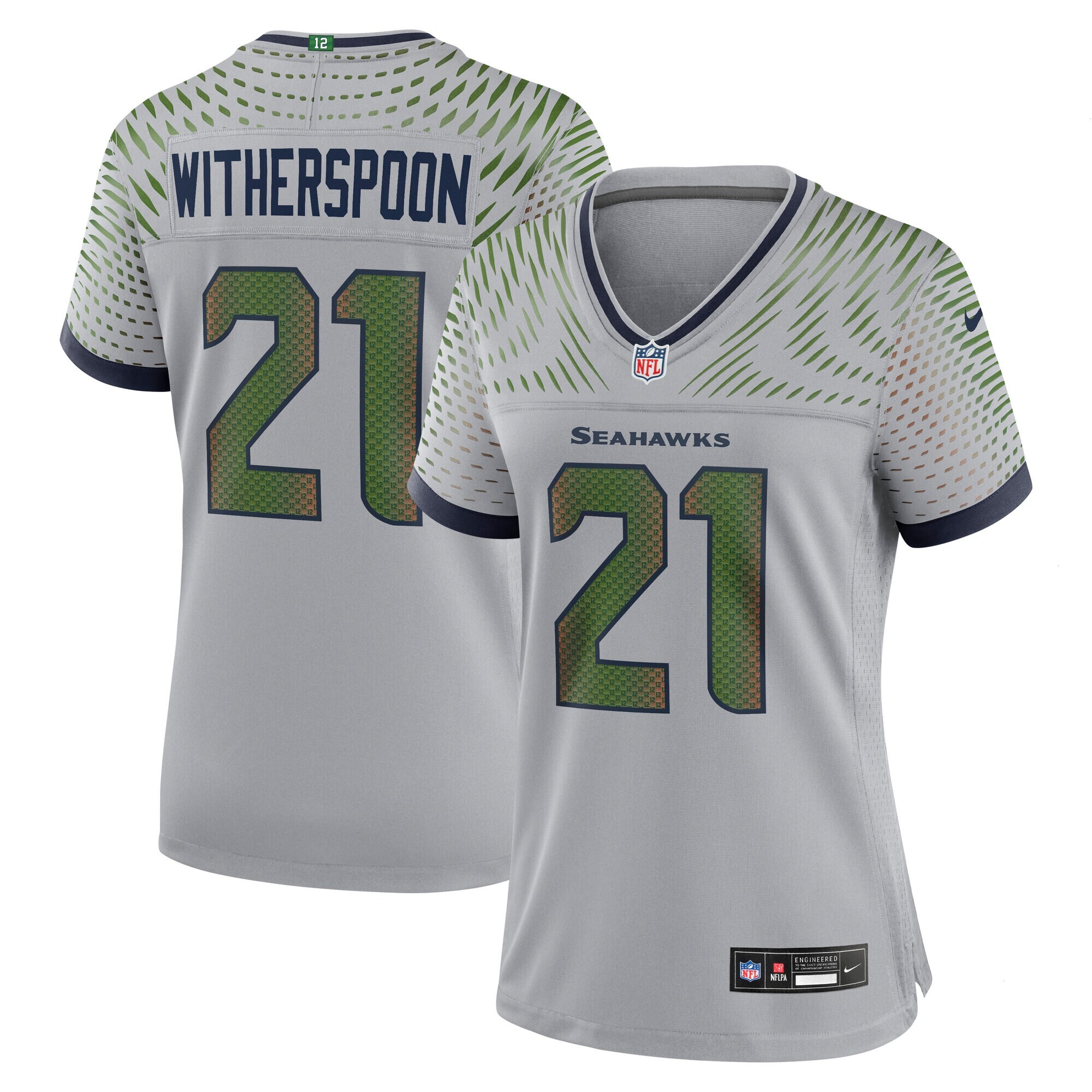 Women's Seattle Seahawks Devon Witherspoon Nike Wolf Gray 2025 Rivalries Collection Game Jersey