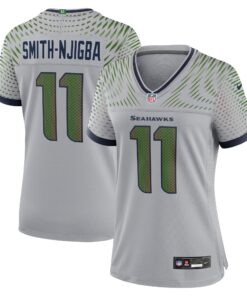 Women's Seattle Seahawks Jaxon Smith-Njigba Nike Wolf Gray 2025 Rivalries Collection Game Jersey