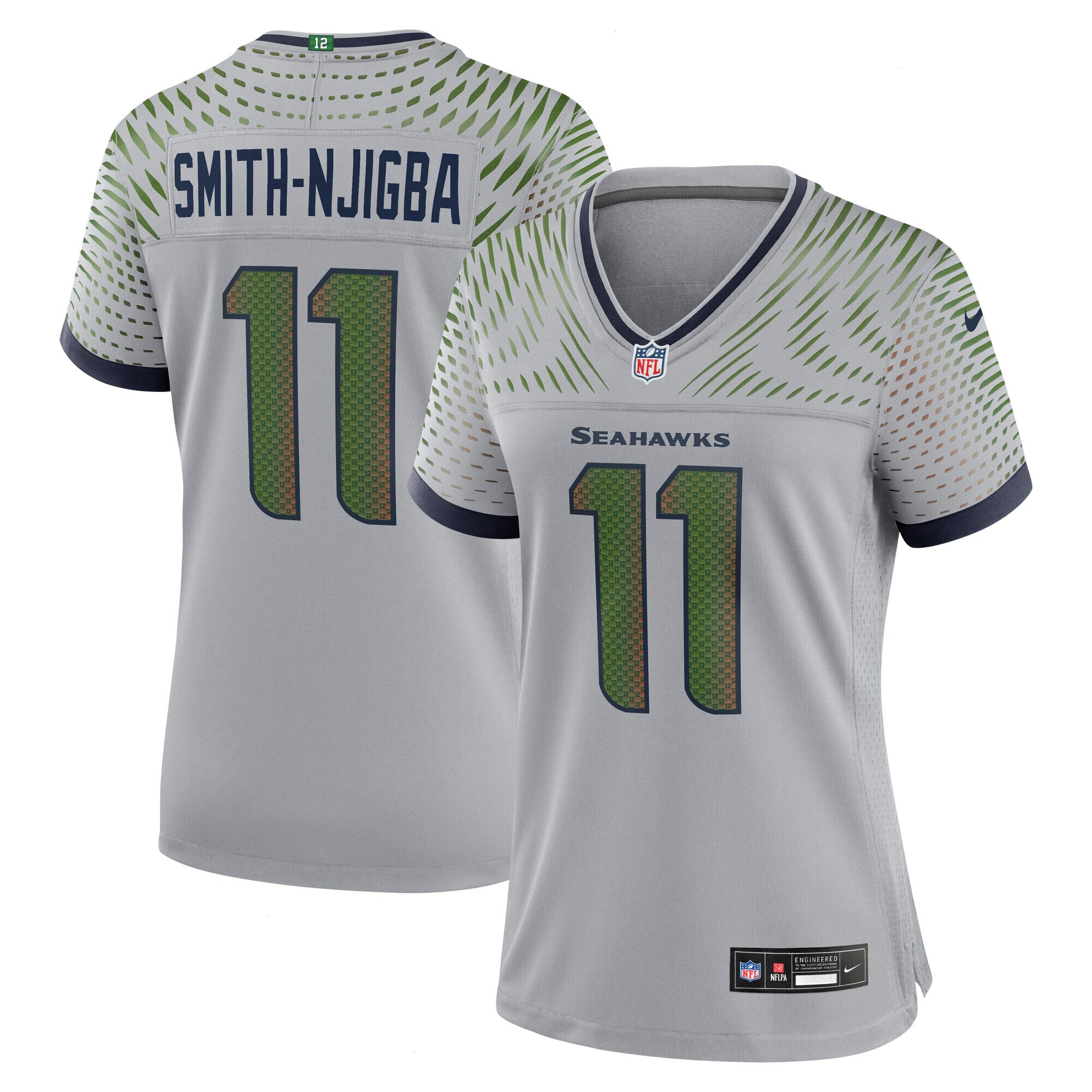 Women's Seattle Seahawks Jaxon Smith-Njigba Nike Wolf Gray 2025 Rivalries Collection Game Jersey