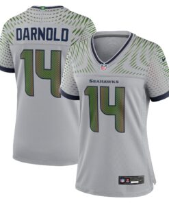 Women's Seattle Seahawks Sam Darnold Nike Wolf Gray 2025 Rivalries Collection Game Jersey