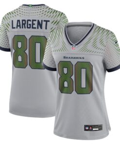 Women's Seattle Seahawks Steve Largent Nike Wolf Gray 2025 Rivalries Collection Retired Game Jersey