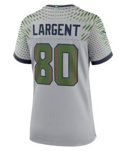 Women's Seattle Seahawks Steve Largent Nike Wolf Gray 2025 Rivalries Collection Retired Game Jersey