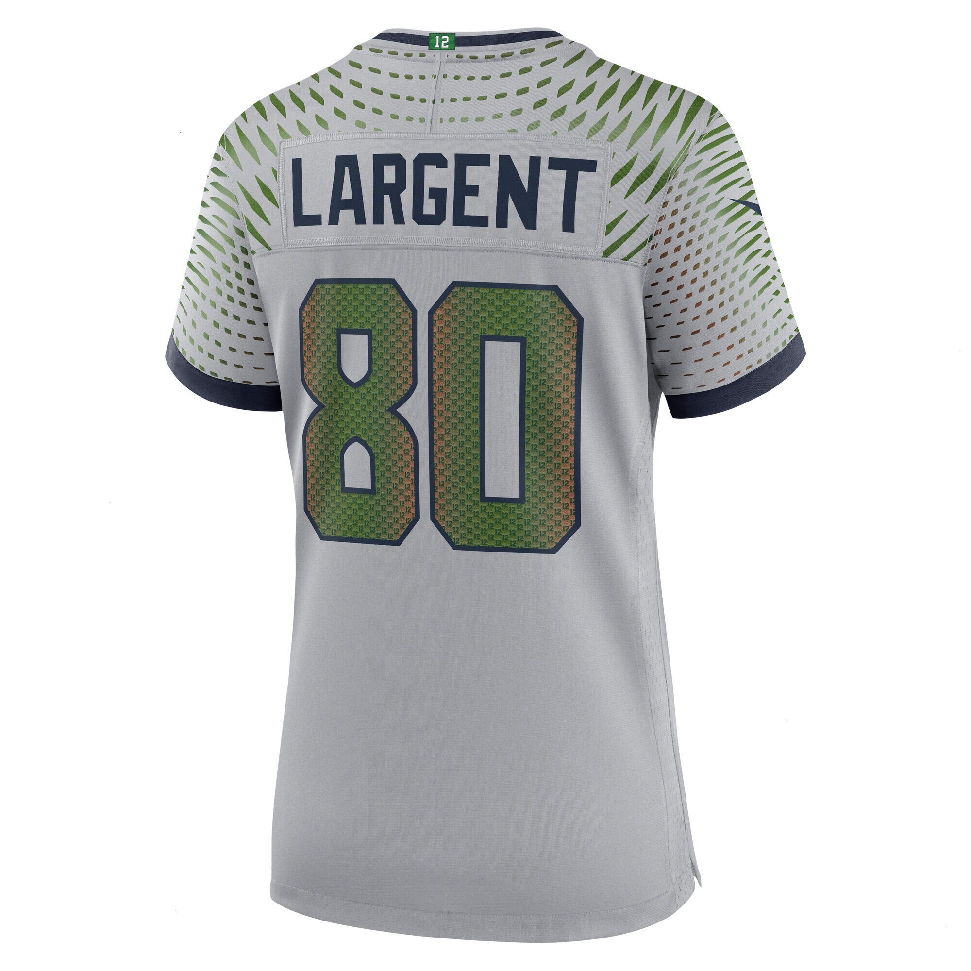 Women's Seattle Seahawks Steve Largent Nike Wolf Gray 2025 Rivalries Collection Retired Game Jersey