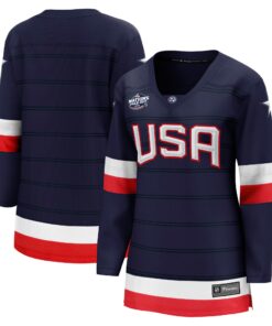 Women's USA Fanatics Navy 2025 4 Nations Face-Off Breakaway Jersey