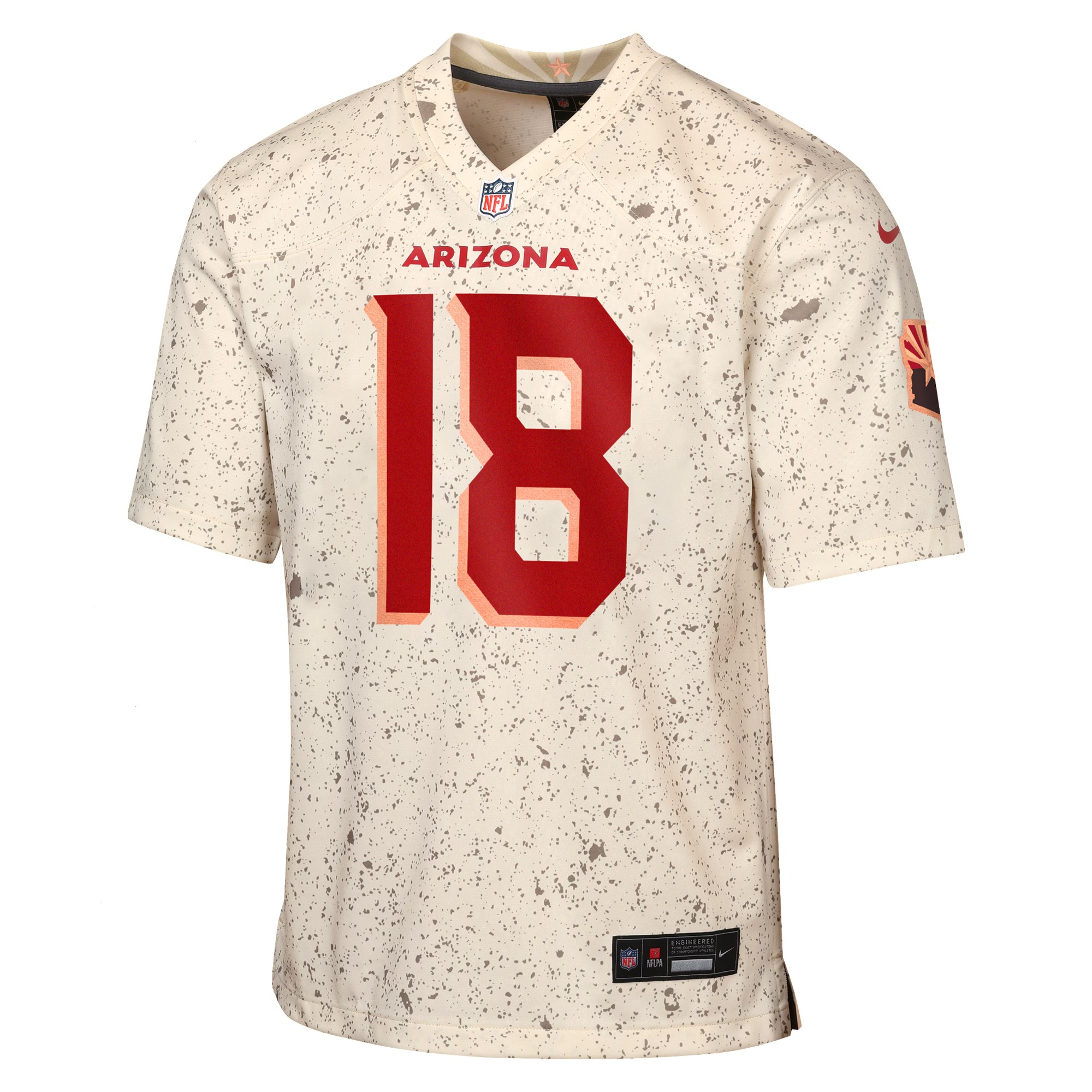 Youth Arizona Cardinals Marvin Harrison Jr. Nike Natural 2025 Rivalries Collection Game Jersey