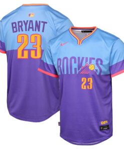 Youth Colorado Rockies Kris Bryant Nike Purple/Light Blue 2025 City Connect Limited Player Jersey