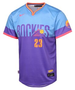Youth Colorado Rockies Kris Bryant Nike Purple/Light Blue 2025 City Connect Limited Player Jersey