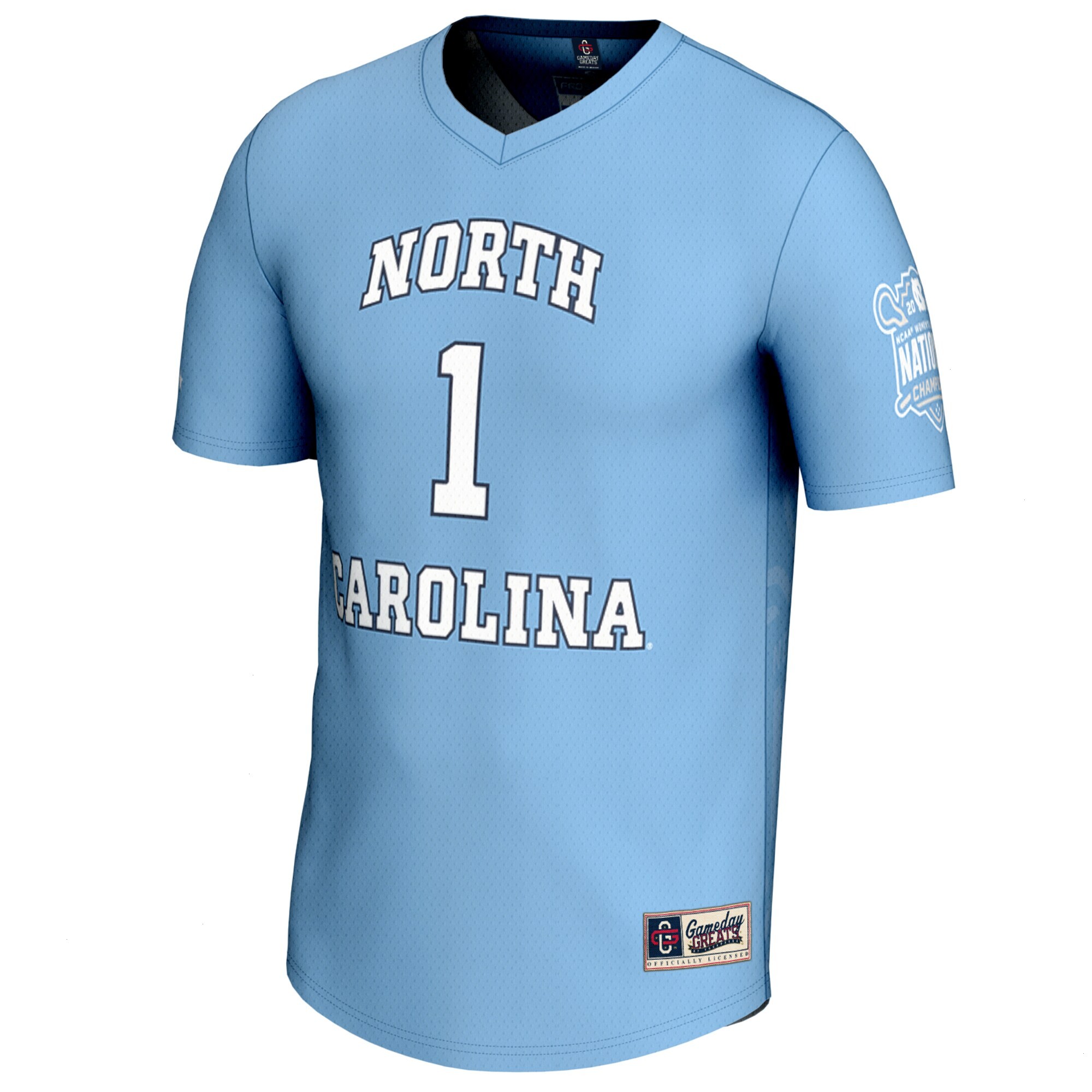 Youth GameDay Greats #1 Carolina Blue North Carolina Tar Heels 2025 NCAA Women's Lacrosse National Champions Lightweight Commemorative Jersey