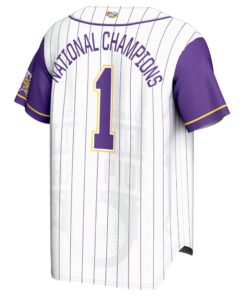 Youth GameDay Greats #1 White LSU Tigers 2025 NCAA Men's Baseball College World Series Champions Lightweight Baseball Jersey