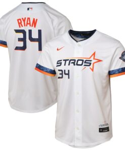 Youth Houston Astros Nolan Ryan Nike White 2025 City Connect Limited Player Jersey