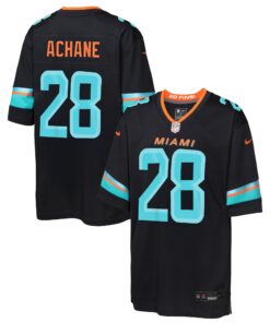 Youth Miami Dolphins De'Von Achane Nike Pitch Blue 2025 Rivalries Collection Game Jersey