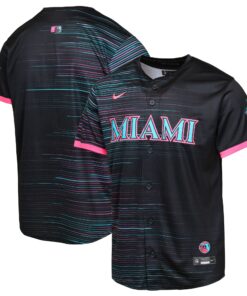 Youth Miami Marlins Black 2025 City Connect Limited Jersey