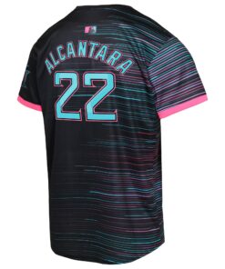 Youth Miami Marlins Sandy Alcantara Black 2025 City Connect Limited Player Jersey