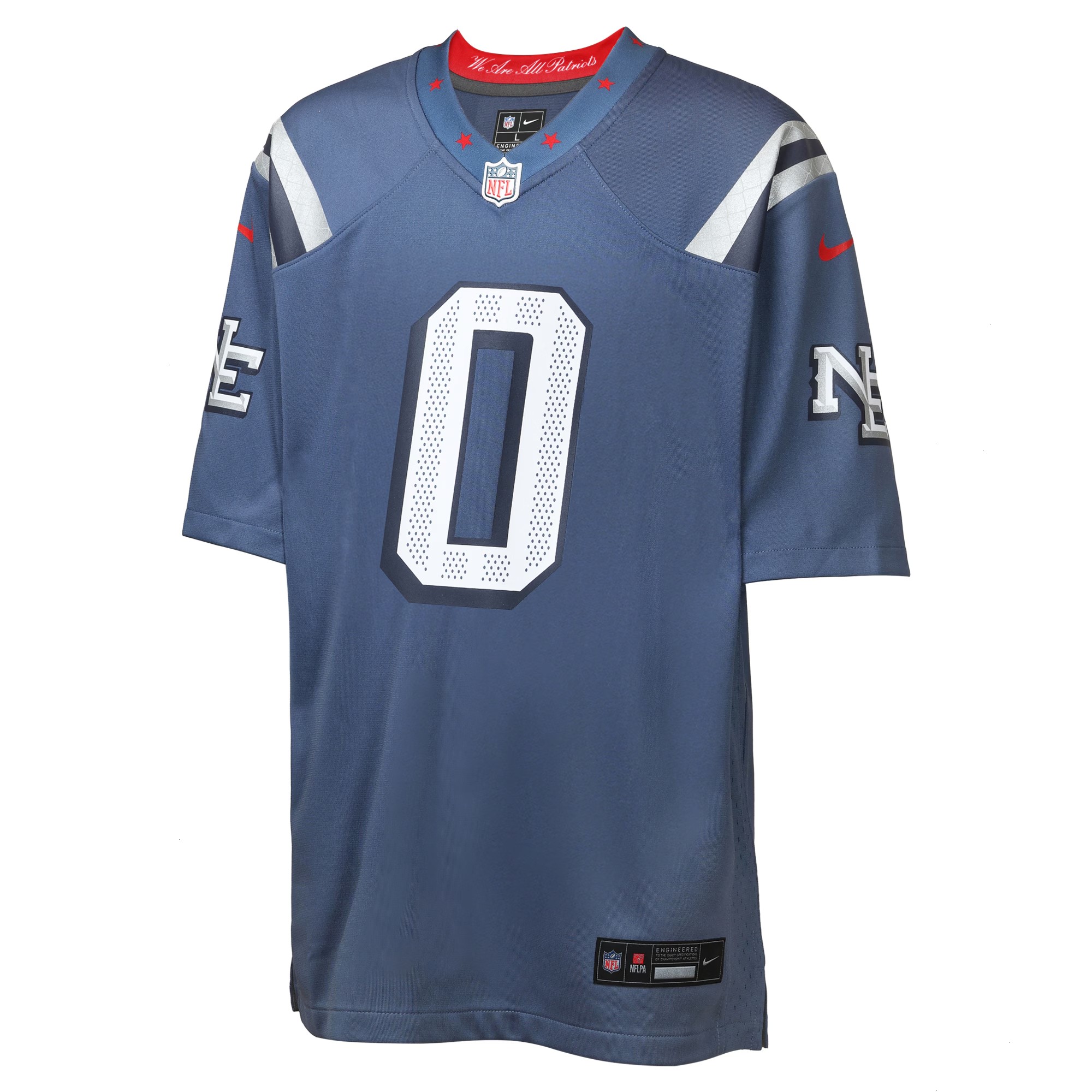 Youth New England Patriots Christian Gonzalez Nike Storm Blue 2025 Rivalries Collection Game Jersey