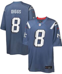 Youth New England Patriots Stefon Diggs Nike Storm Blue 2025 Rivalries Collection Game Jersey