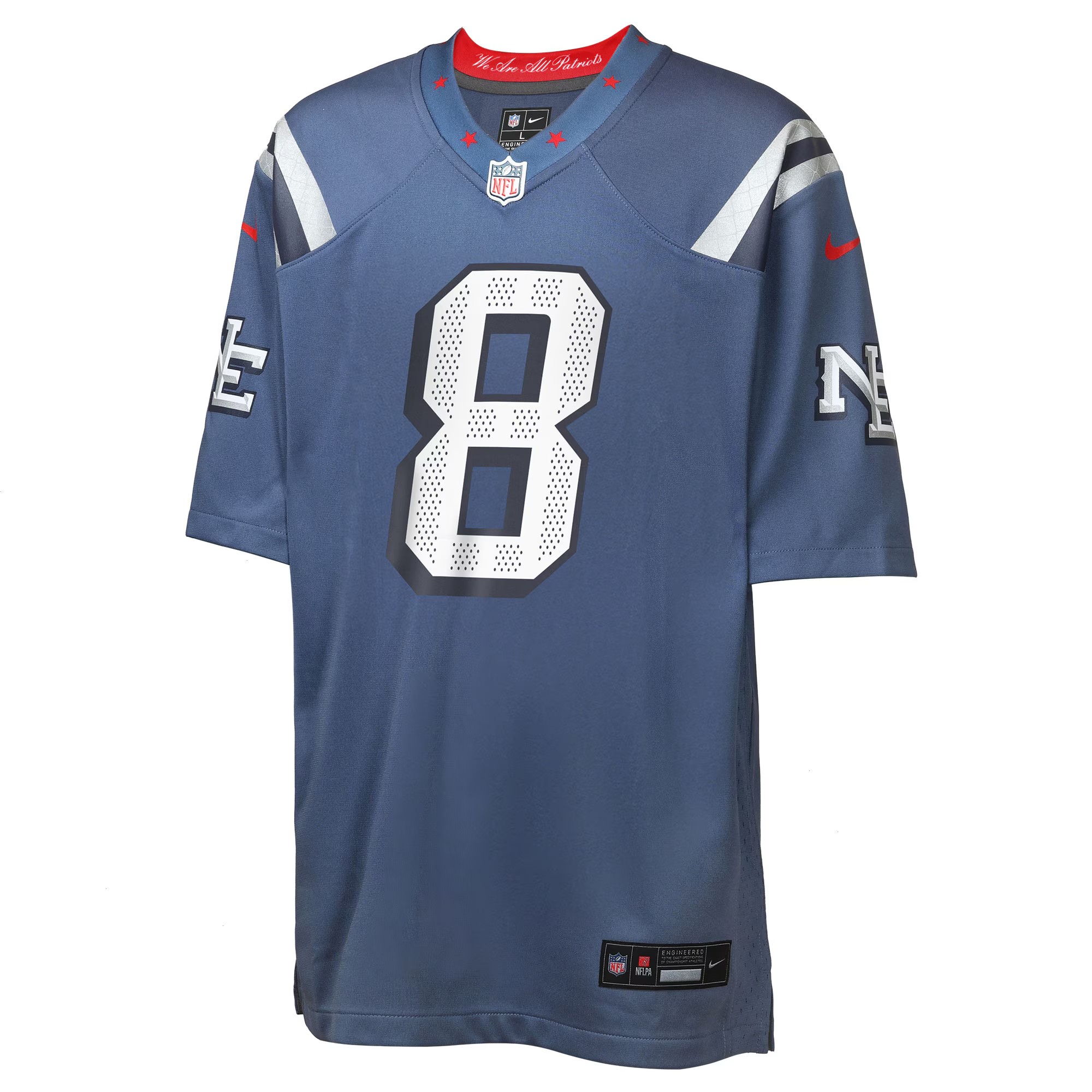 Youth New England Patriots Stefon Diggs Nike Storm Blue 2025 Rivalries Collection Game Jersey