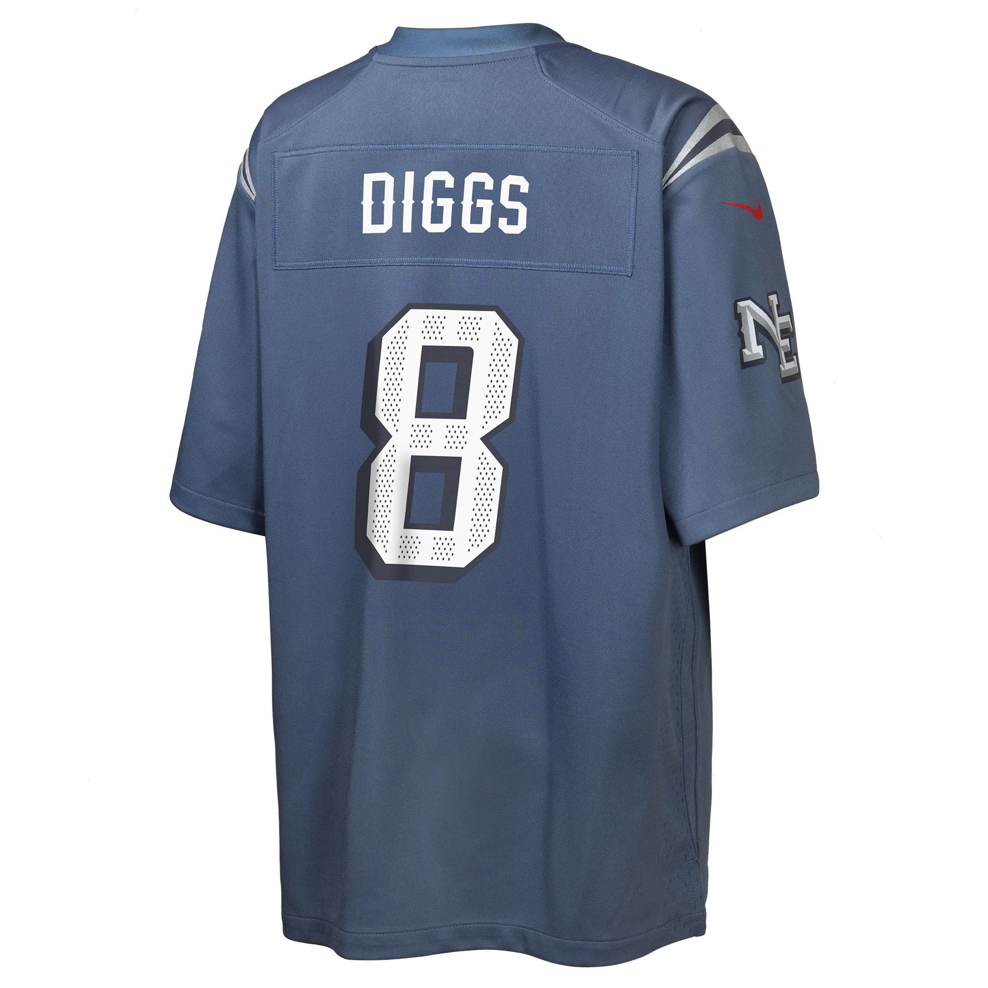 Youth New England Patriots Stefon Diggs Nike Storm Blue 2025 Rivalries Collection Game Jersey