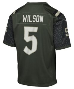 Youth New York Jets Garrett Wilson Nike Gotham Green 2025 Rivalries Collection Game Jersey