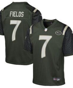 Youth New York Jets Justin Fields Nike Gotham Green 2025 Rivalries Collection Game Jersey