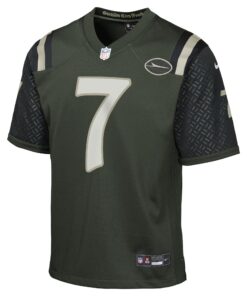 Youth New York Jets Justin Fields Nike Gotham Green 2025 Rivalries Collection Game Jersey