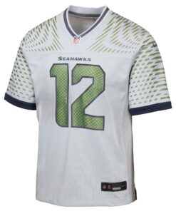 Youth Seattle Seahawks 12s Nike Wolf Gray 2025 Rivalries Collection Game Jersey