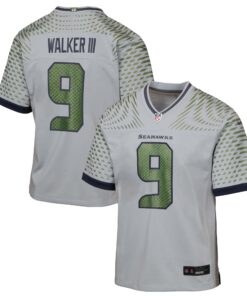 Youth Seattle Seahawks Kenneth Walker III Nike Wolf Gray 2025 Rivalries Collection Game Jersey