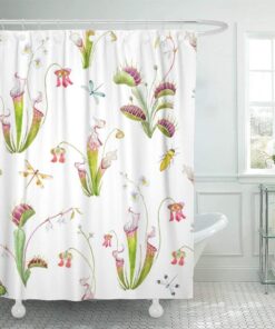 Tropical Carnivorous Plants Venus Flytrap Shower Curtain Bathroom Decor